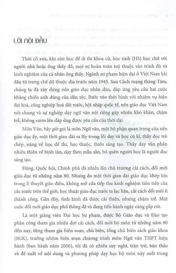 Môn Ngữ Văn Và Dạy Học Ngữ Văn Trong Trường Phổ Thông