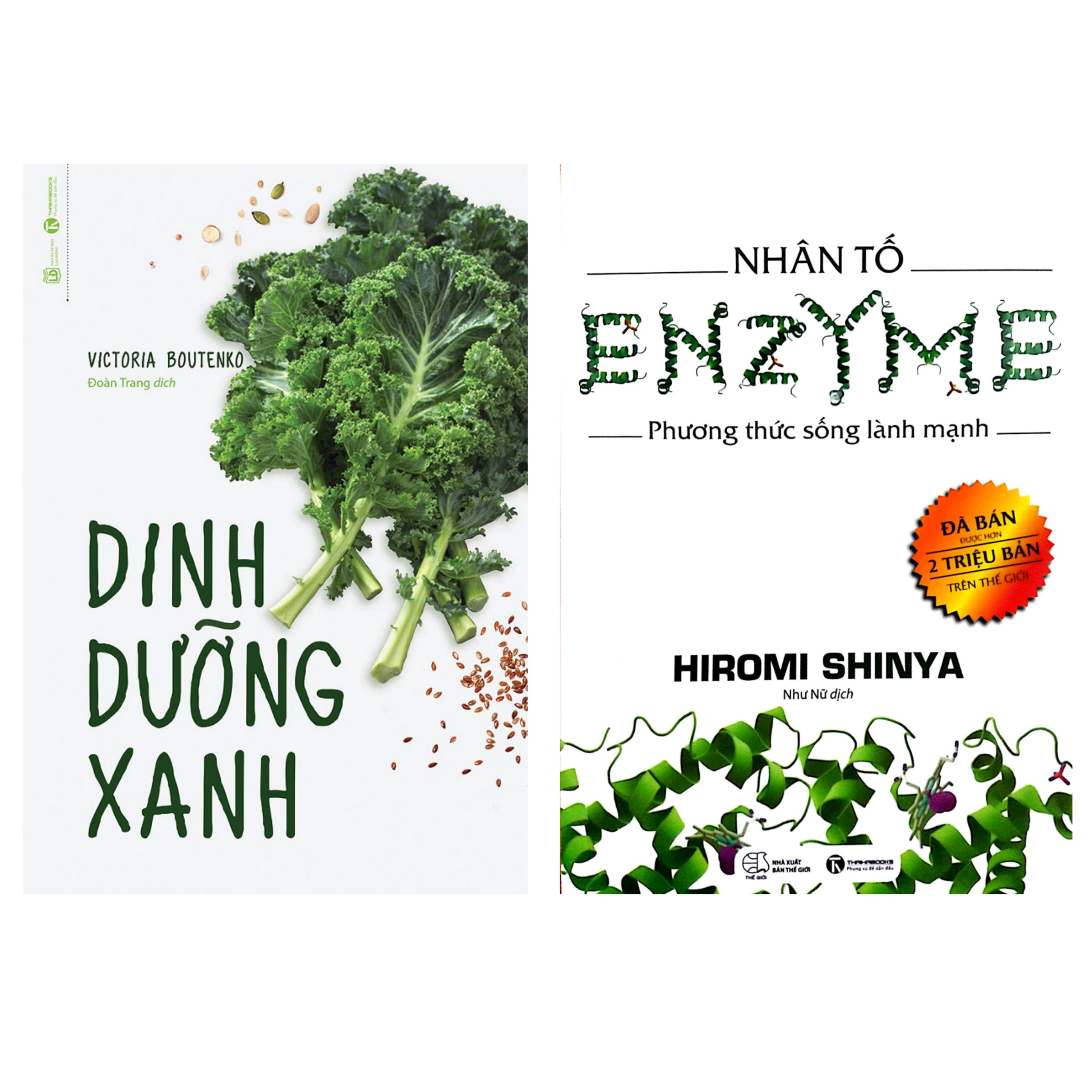 Combo 2 Cuốn Sách Hay Cho Sức Khỏe Dinh Dưỡng Xanh Nhân Tố Enzyme - Phương Thức Sống Lành Mạnh Tặng Kèm Bookmark Thiết Kế