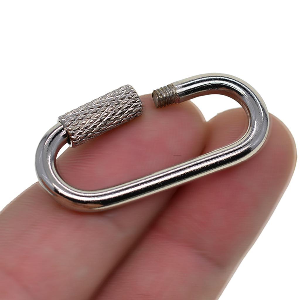 10Pcs Outdoor Climbing Carabiner Stainless Steel  Hook,Camping Sport