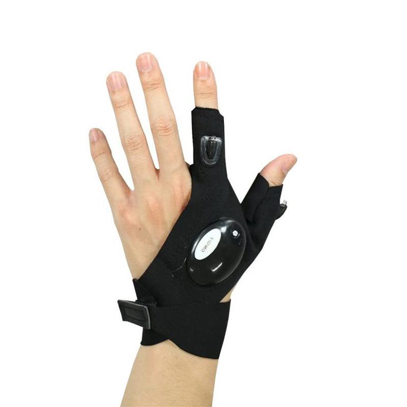2 Cái/cặp Câu Cá Ngoài Trời Magic Dây Đeo Ngón Găng Tay Có Đèn LED Chống Thấm Nước Đi Xe Đạp Đi Cắm Trại Găng Tay Cứu Hộ Đèn Chiếu Sáng Găng Tay Color: 1 Left 1 Right