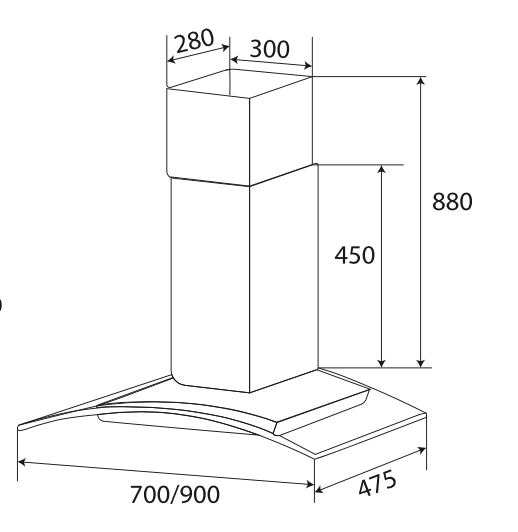 Máy Hút Mùi Kính Cong KAFF KF-GB706 (KF-GB906) - Hàng Chính Hãng