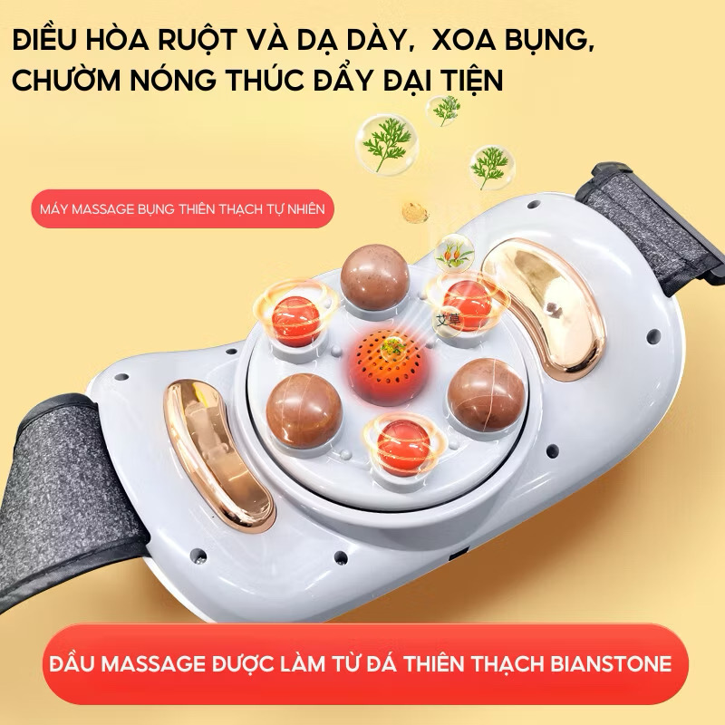 Máy Massage Bụng tan Mỡ, Đai Massage Đánh Tan Mỡ Bụng Cao Cấp Có Đèn Hồng Ngoại Tích Hợp Đá Nóng Hymalaya Giúp tan Mỡ