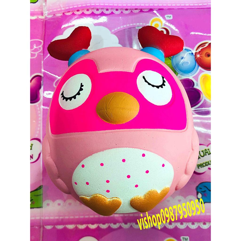 ĐỒ CHƠI SQUISHY CÚ MÈO TRÒN NHẮM MẮT