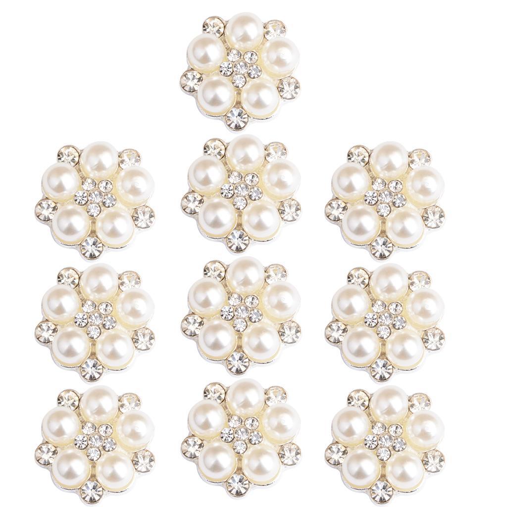 4-20pack 10 Pieces Flatback Embellishment Buttons Pear Flower Wedding