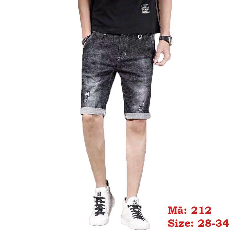 Quần Sọt Nam ️️ Quần Short Jean Nam Đen Chất Bò Co Giãn, Không Nhăn, Không Xù Thời Trang Tô Tồ Shop - QSJNM212