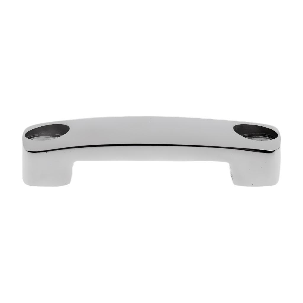 Pack 4 Premium Silver 316 Stainless Steel Boat Deck Fitting Rope Connection Strap Loop 48mm