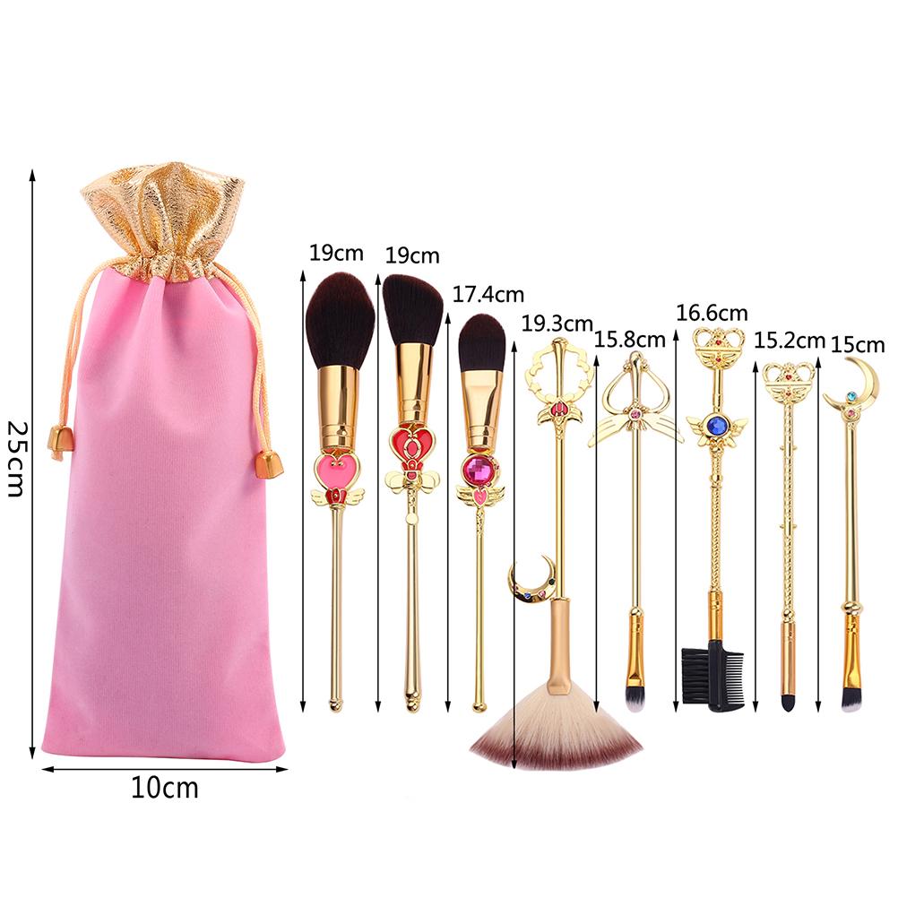 8 Máy Tính Anime Thủy Thủ Mặt Trăng Trang Điểm Bộ Đựng Mỹ Phẩm Mặt Phấn Nền Phấn Trang Điểm Môi Bàn Chải Bộ Với túi