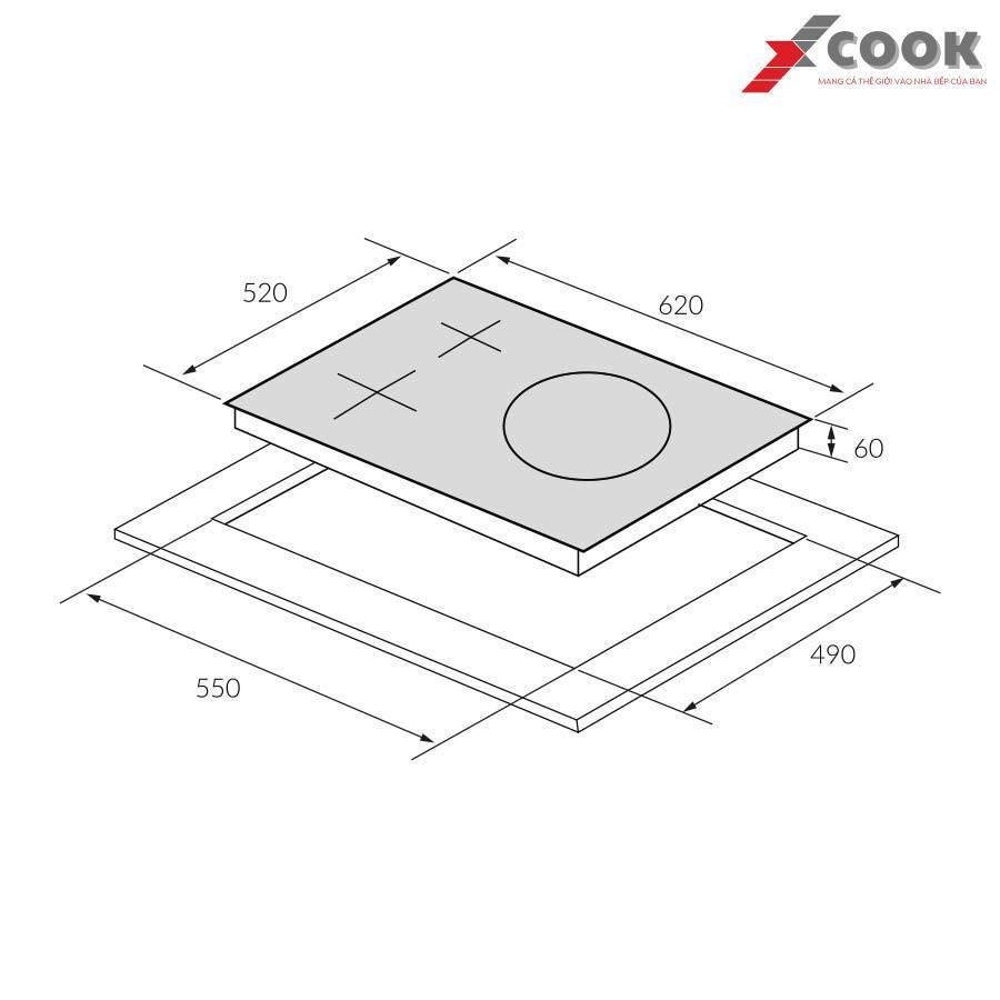 [XCook.vn] Bếp từ 2 lo âm Eurosun EU-T905G Tặng bộ nồi từ 0394467799