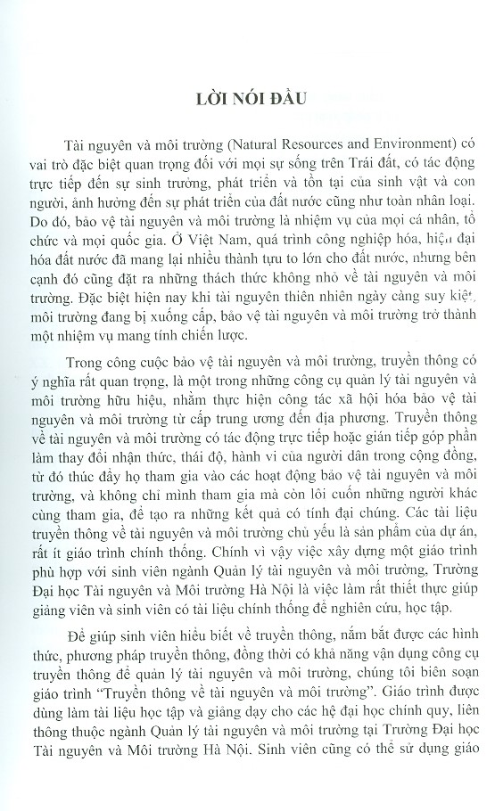 Giáo Trình Truyền Thông Về Tài Nguyên Và Môi Trường