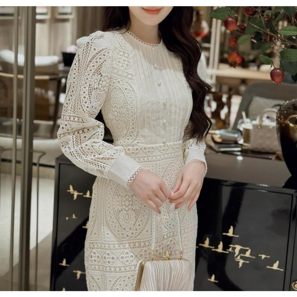 Đầm Thiết Kế Jenna Dress Chất Liệu Vải Ren Cao Cấp - Váy Ren Kem Thiết Kế Thanh Lịch Trẻ Trung