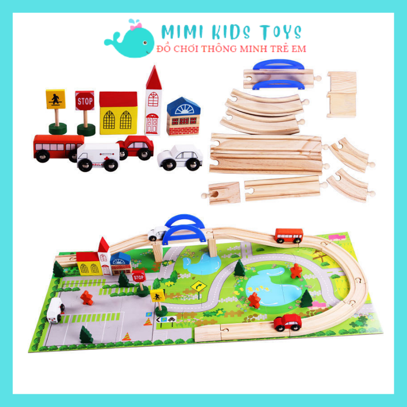 Bộ đồ chơi mô hình giao thông thành phố 40 chi tiết bằng gỗ - Đồ chơi thông minh cho bé