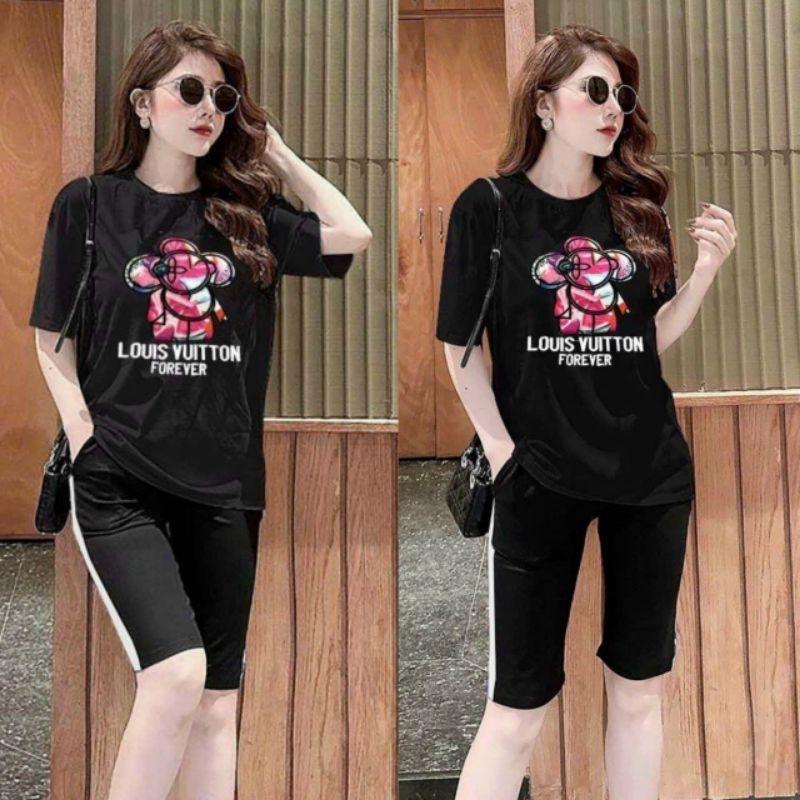 Bộ đồ lửng nữ form rộng thêu hình siêu kute, đô bộ mặc đi chơi mặc nhà mẫu mới đẹp có bigsize chất mát mịn xịn xo