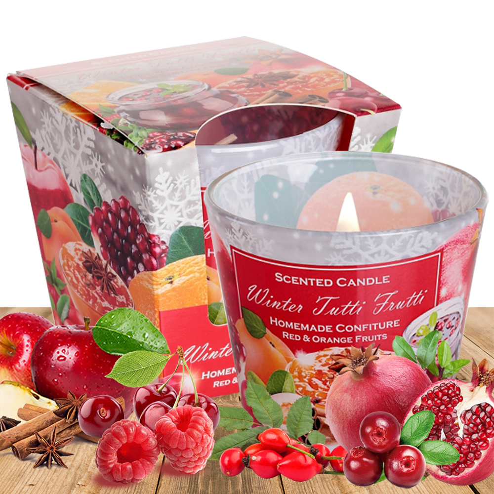 Ly nến thơm tinh dầu Bartek Winter Tutti Frutti 115g QT3159 - nho, quế, lựu (giao mẫu ngẫu nhiên)