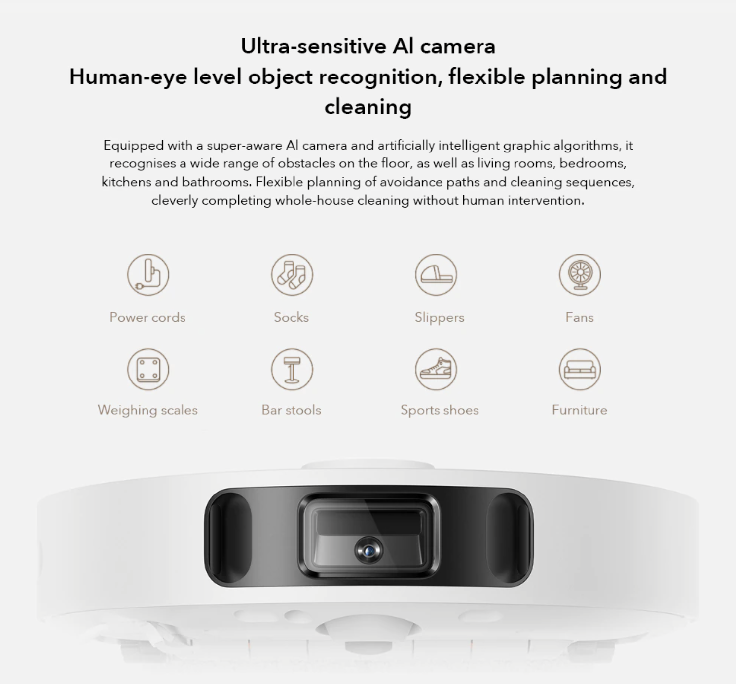 Robot Hút Bụi Lau Nhà Xiaomi Mijia Omni - Tự Động Hút Bụi Đổ Rác Giặt Giẻ Lau Sấy Khô Bằng Khí Nóng Camera AI Thông Minh Lực Hút 4000 Pa Công Suất 46 W - Hàng Nhập Khẩu