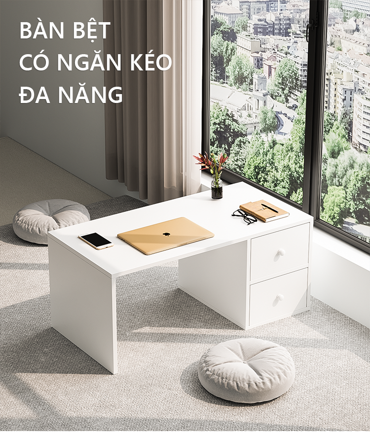 Bàn làm việc ngồi bệt đa năng có ngăn kéo để đồ thông minh thương hiệu IGA - GP259