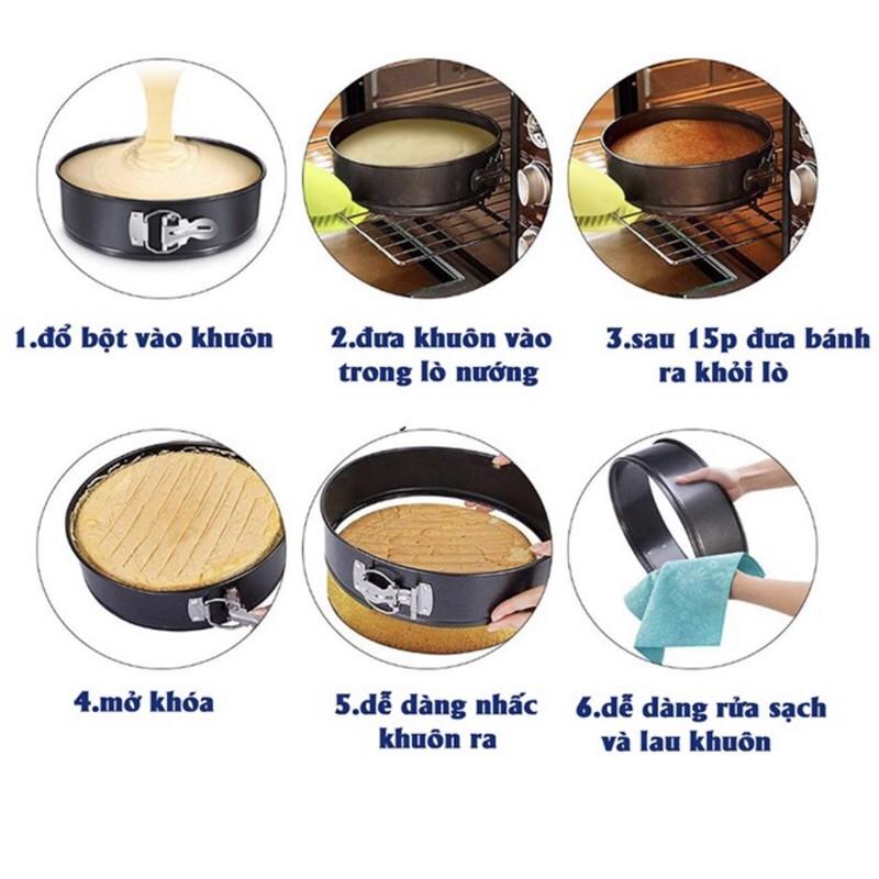 Khuôn Khóa Chống Dính Đế Rời 16cm-18cm-20cm-22cm-24cm