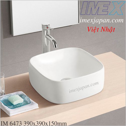 Lavabo sứ để bàn men sứ phủ nano cao cấp chính hãng IMEX IM 6473