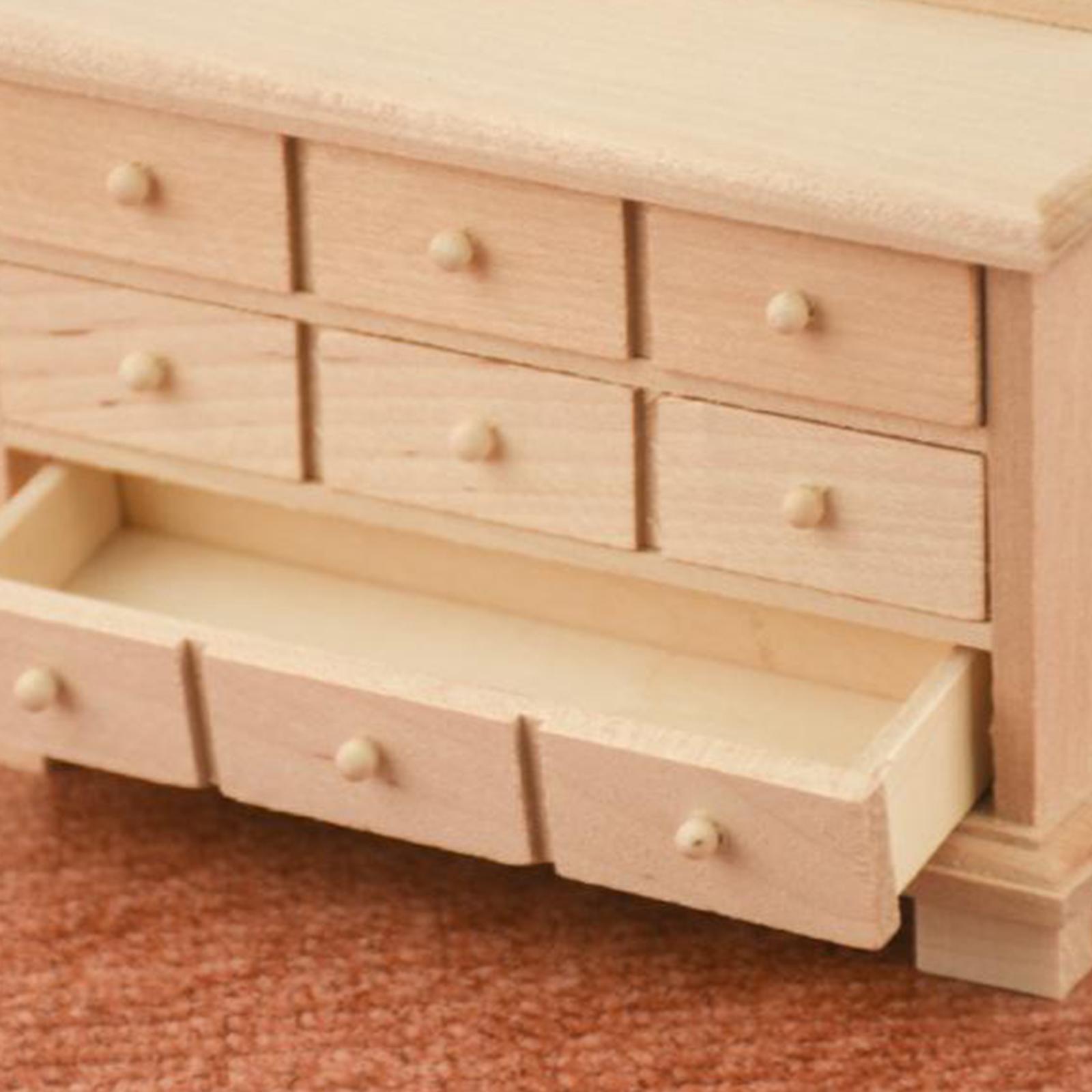 1/12 Doll House Wood Cabinet Model Baby Doll Living Room Scenery Ornaments