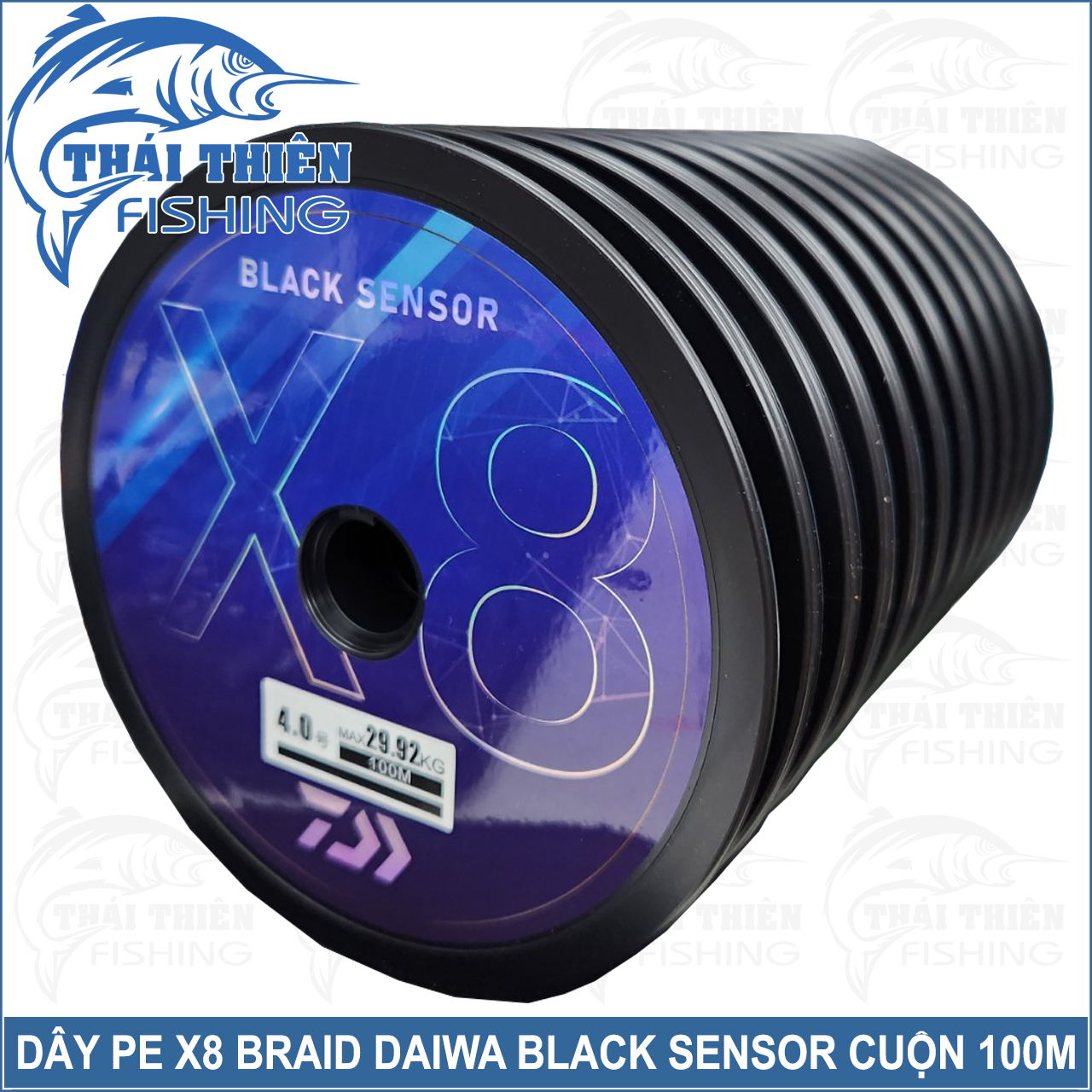 Dây Câu Lure Pe Braid X8 Daiwa Black Sensor Cuộn Dài 100m Nối Liền Màu Đen