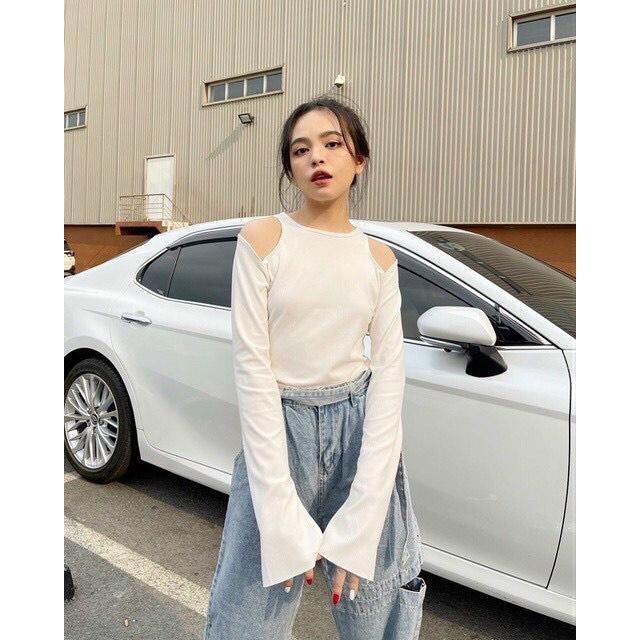 Áo Thun Tay Dài Khoét Vai