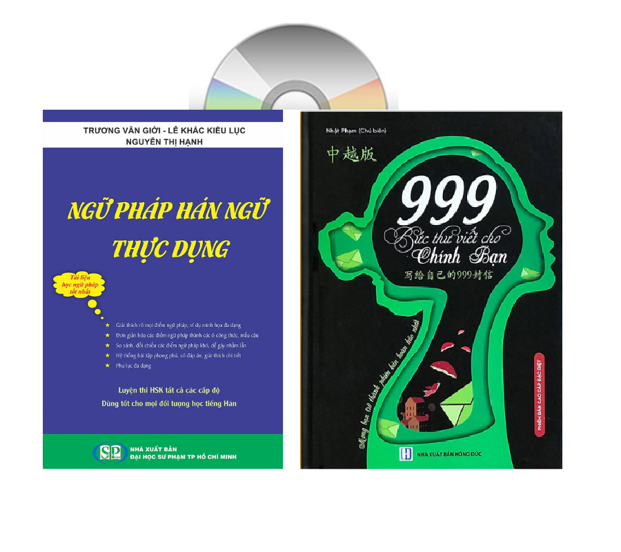 Sách - Combo: Ngữ Pháp Hán Ngữ Thực Dụng  + 999 bức thư viết cho chính mình song ngữ Trung việt có phiên âm mp3 nghe +DVD tài liệu