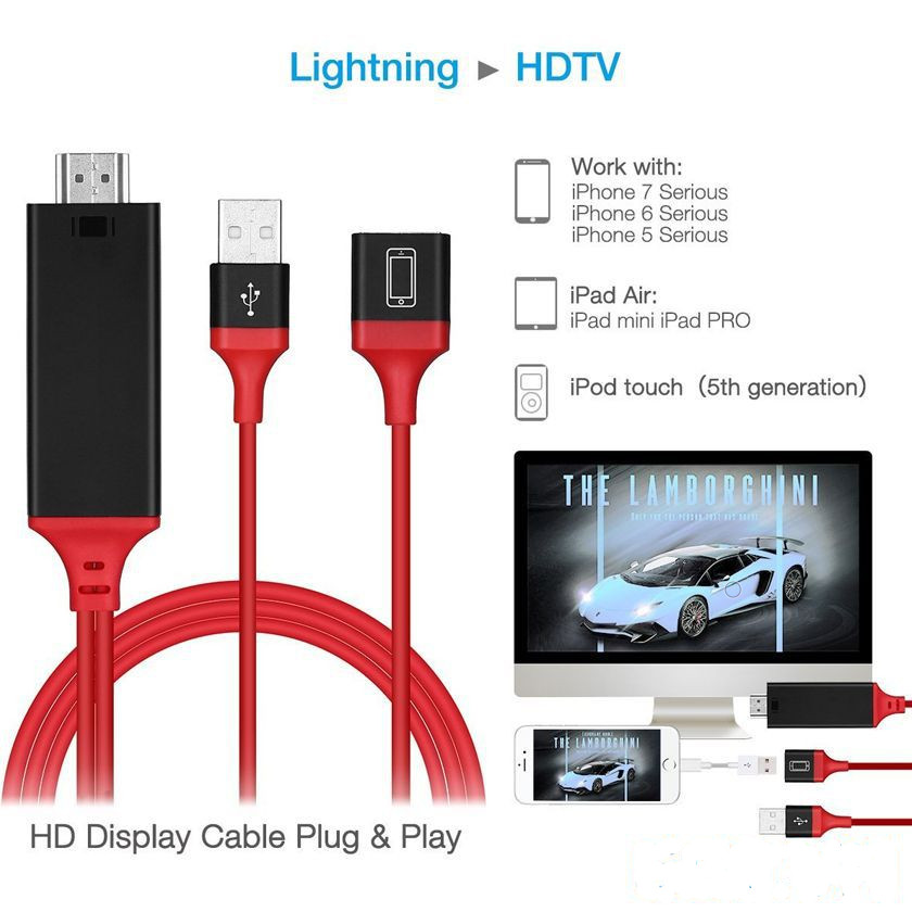 Cáp Lightning Đa Năng Cho Tất Cả Các Dòng Điện Thoại Lên HDMI Tivi - Lightning to HDTV