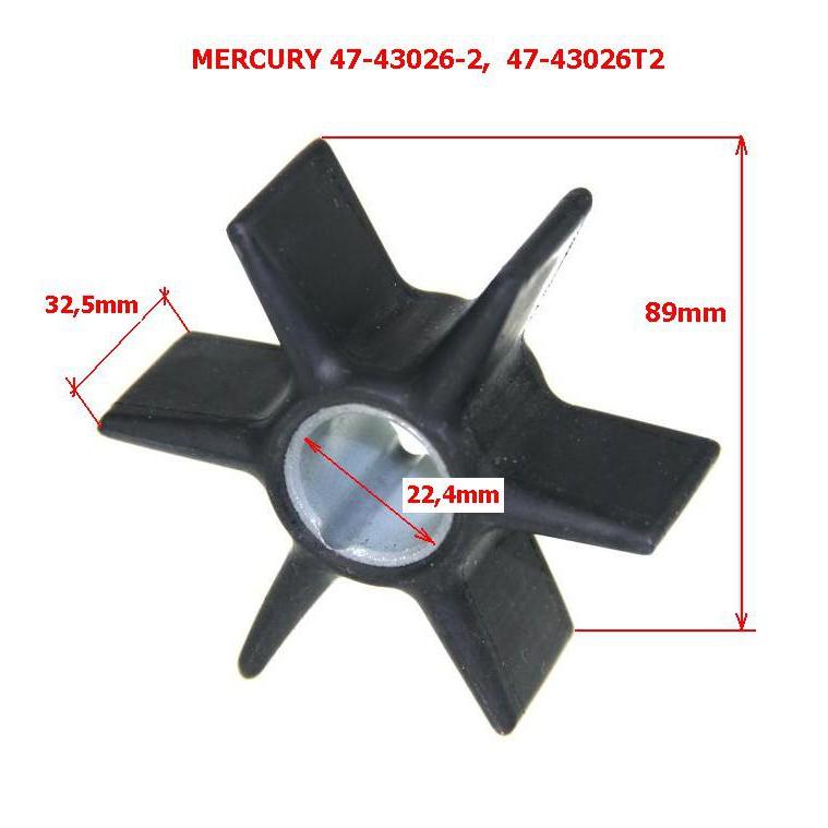 Cánh quạt  Đài Loan bơm nước Mercury, Johnson Evinrude outboard 75-225HP , 47-43026T2,