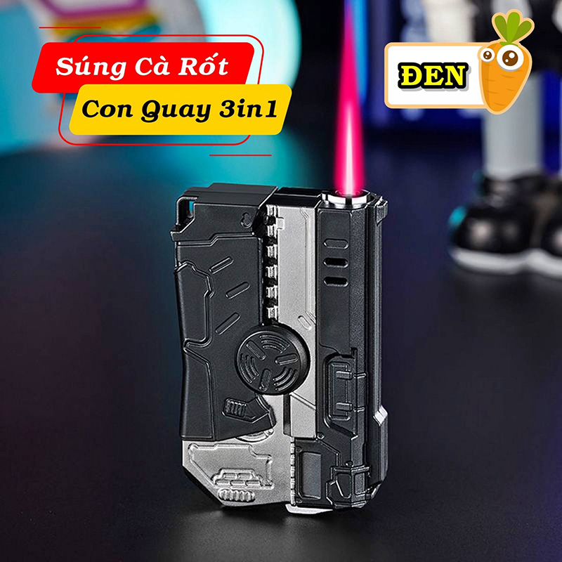 Bật Lửa Khè Súng Cà Rốt Con Quay 3in1 - Xài Gas