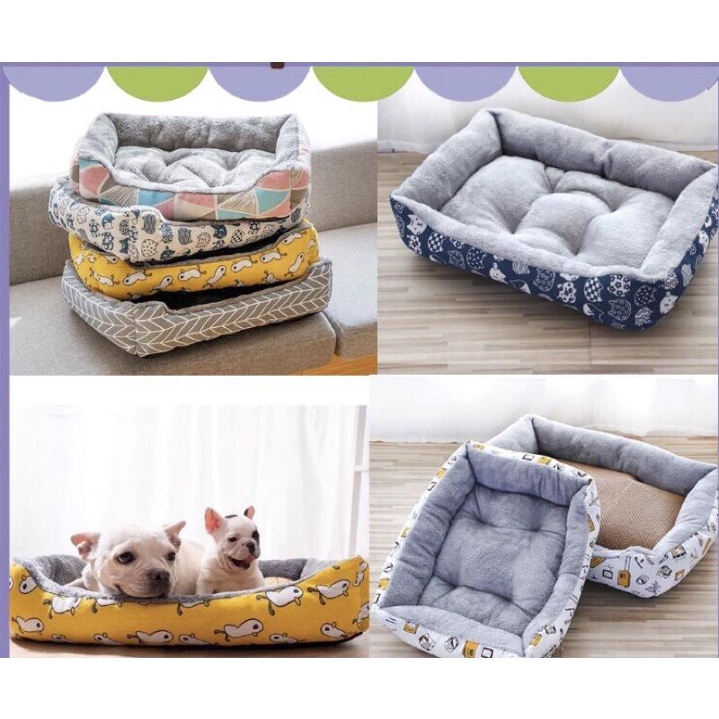 Nệm ổ vuông lông thú cho chó mèo size 15kg