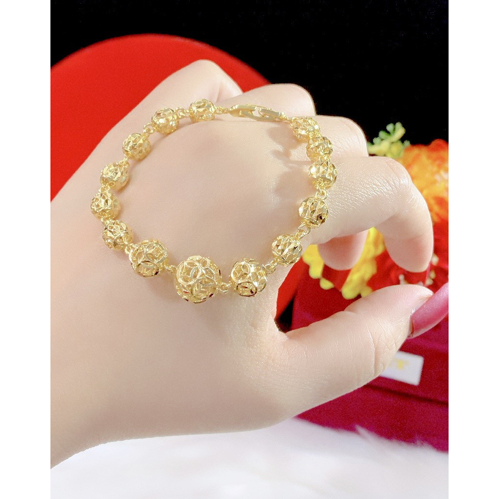 Lắc tay đồng tiền chạm mạ 18k cao cấp P3315