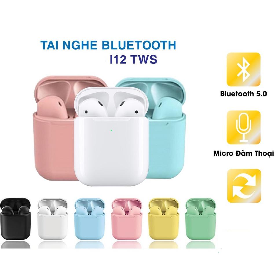 Tai nghe bluetooth không dây ipod i12 TWS gaming nhét tai, tai phone bluetooth Inpods i12 thể thao giá rẻ