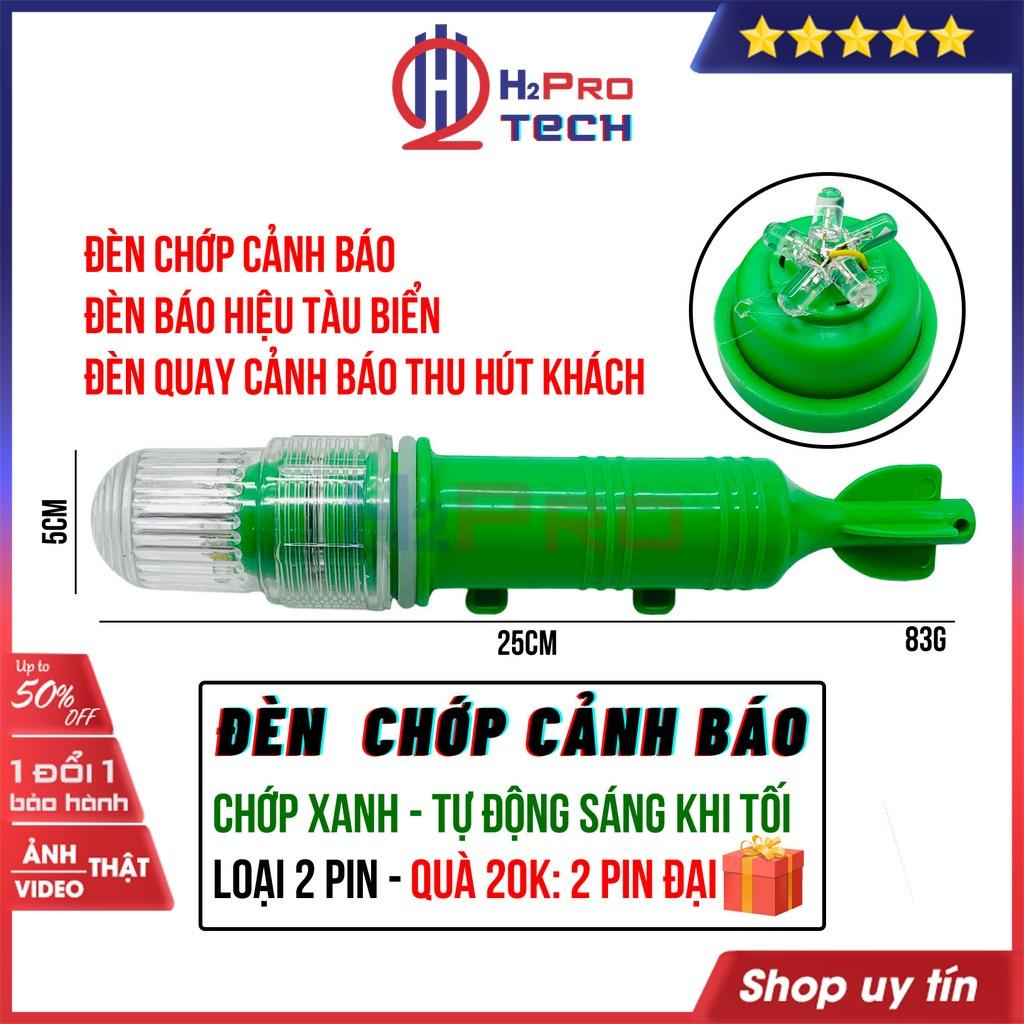 Đèn Chớp Cảnh Báo, Đèn Báo Hiệu Tàu Biển H2pro Vỏ Xanh-Nháy Xanh Cao Cấp, Thu Hút Khách Hàng -H2Pro Tech