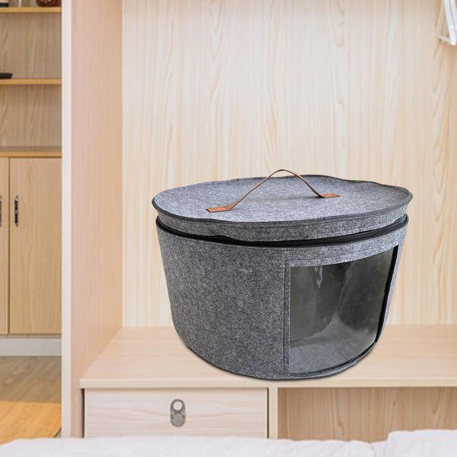 Storage Bucket with Dust Proof Lid Folding for Towels Bookshelf Bedroom