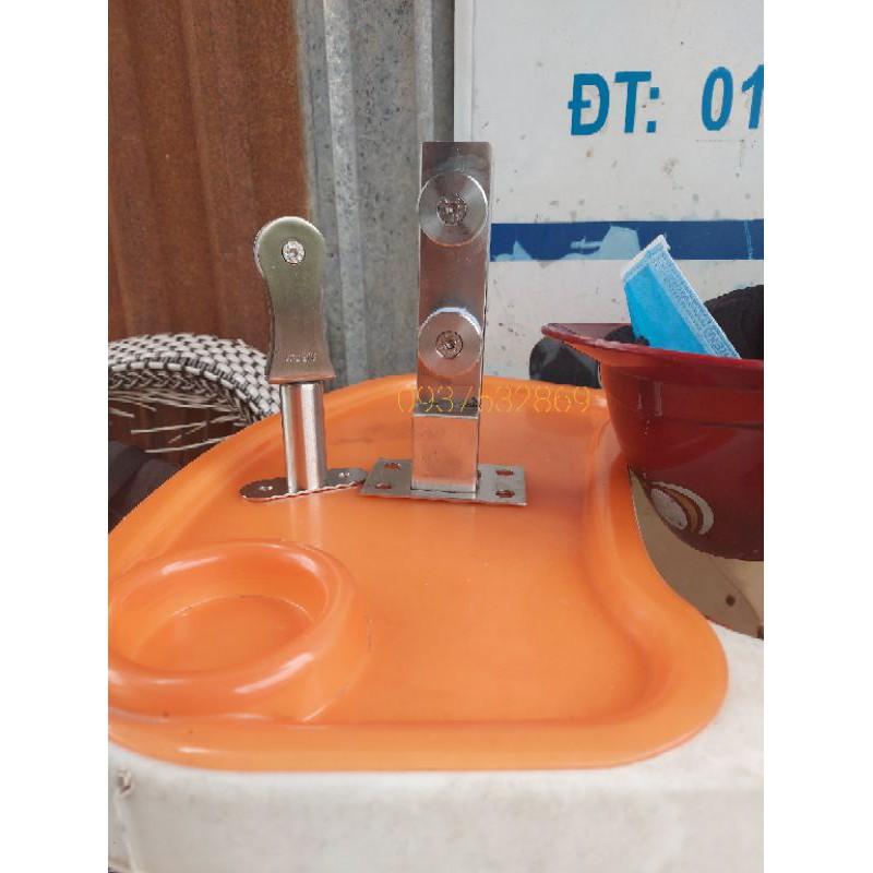 Trụ lan can cầu thang kính combo trên dưới