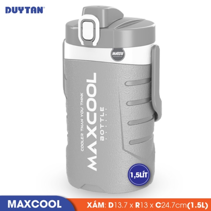 Bình giữ nhiệt nhựa Duy Tân Maxcool 1.5 lít (13.7 x 13 x 24.7 cm) - 13665 - Giao màu ngẫu nhiên - Hàng chính hãng