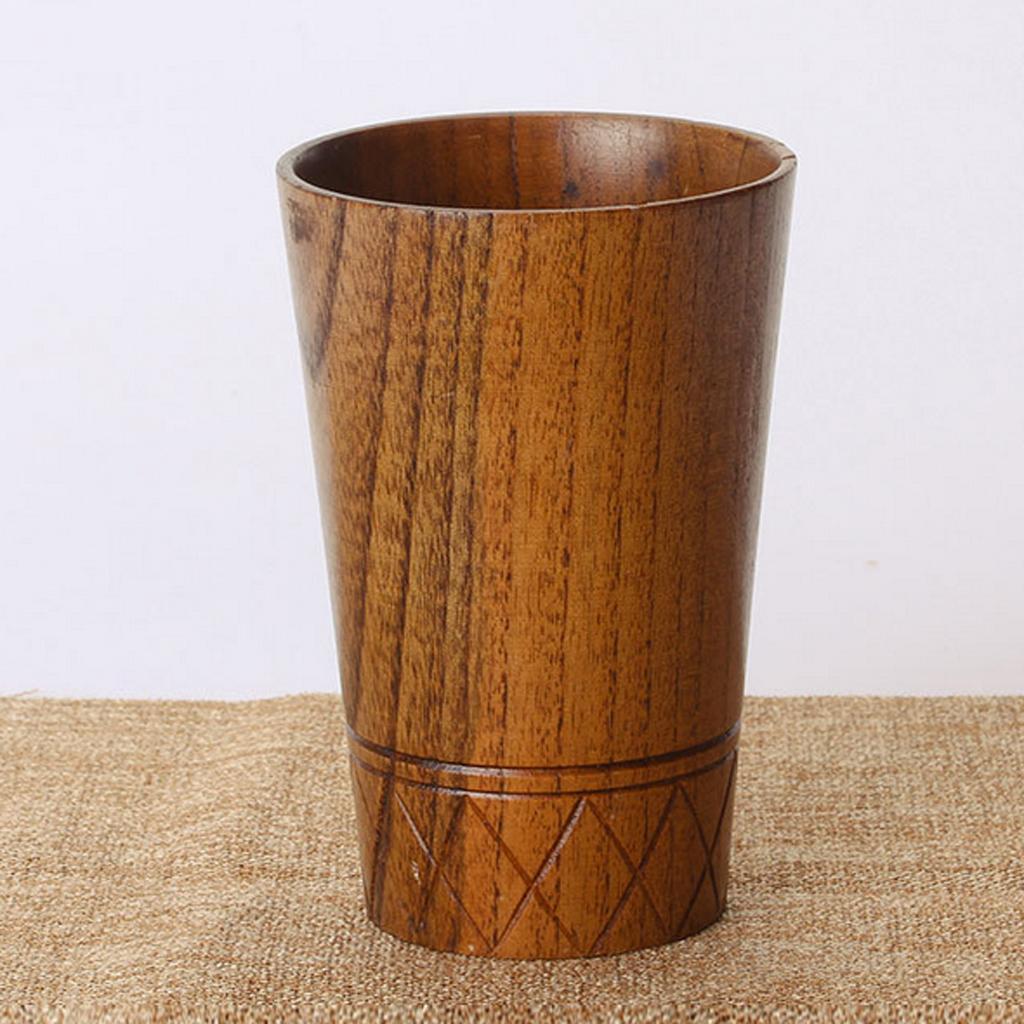 Wooden Cup Handmade Coffee Tea Beer Juice Milk Mug Drink Cup 7.8cmx11.5cm
