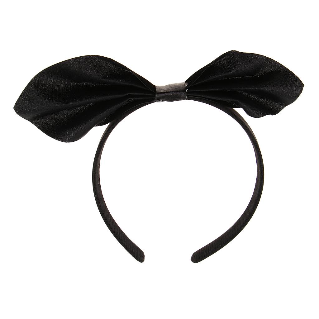 Halloween Party Headband Satin Black Bowknot Hairband Cosplay Costume Props