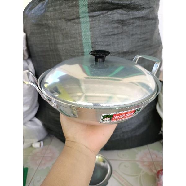 Chảo nhôm bầu chiên xào có nắp