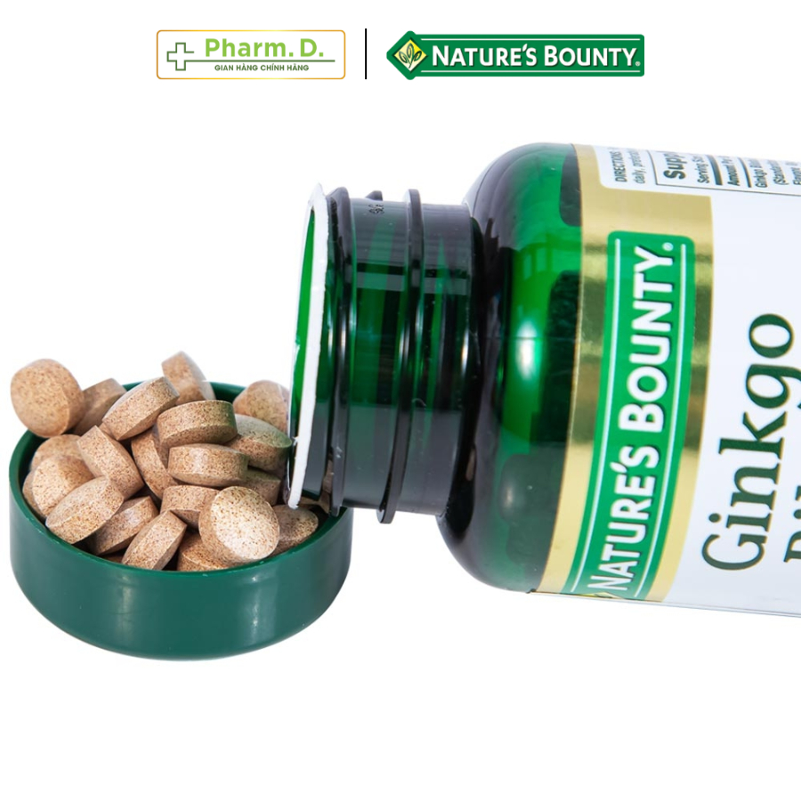 Viên Uống Hỗ Trợ Bổ Não, Cải Thiện Trí Nhớ NATURE'S BOUNTY Ginkgo Biloba Supports Healthy Brain (60 Viên)