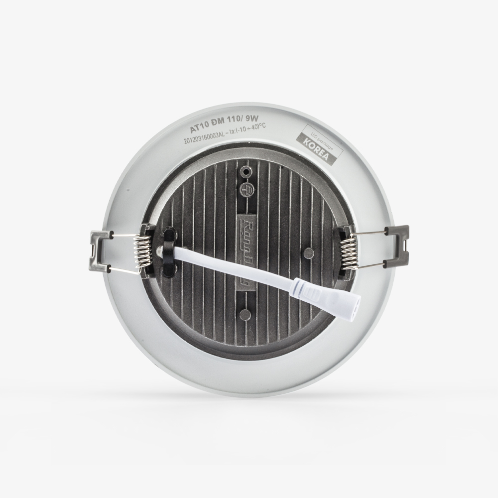 Đèn Led Âm Trần RĐ 9w 3 Mầu Viền Vàng Phi 110