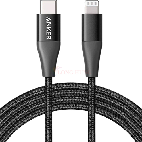 Hình ảnh Cáp USB Type-C to iP Anker MFI PowerLine+ II 0.9m A8652/1.8m A8653 - Hàng chính hãng