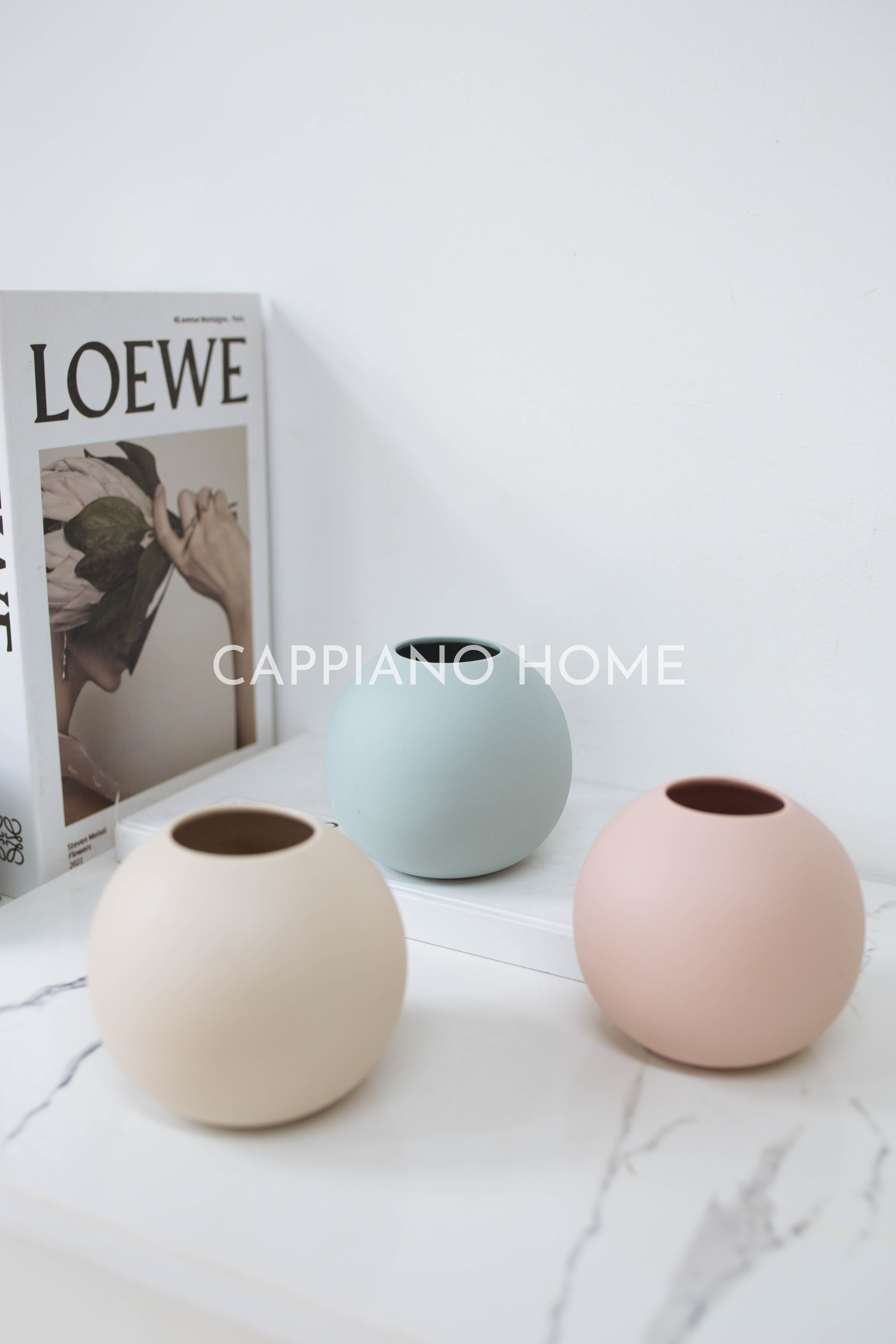 Lọ hoa mini hình tròn, bình hoa trang trí tiện lợi | Cappiano home