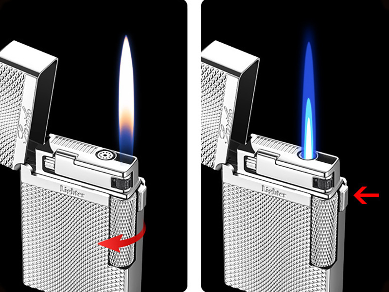 Bật Lửa Dupont 2 Chế Độ Lửa Vân Kim Cương Fullbox - Xài Gas
