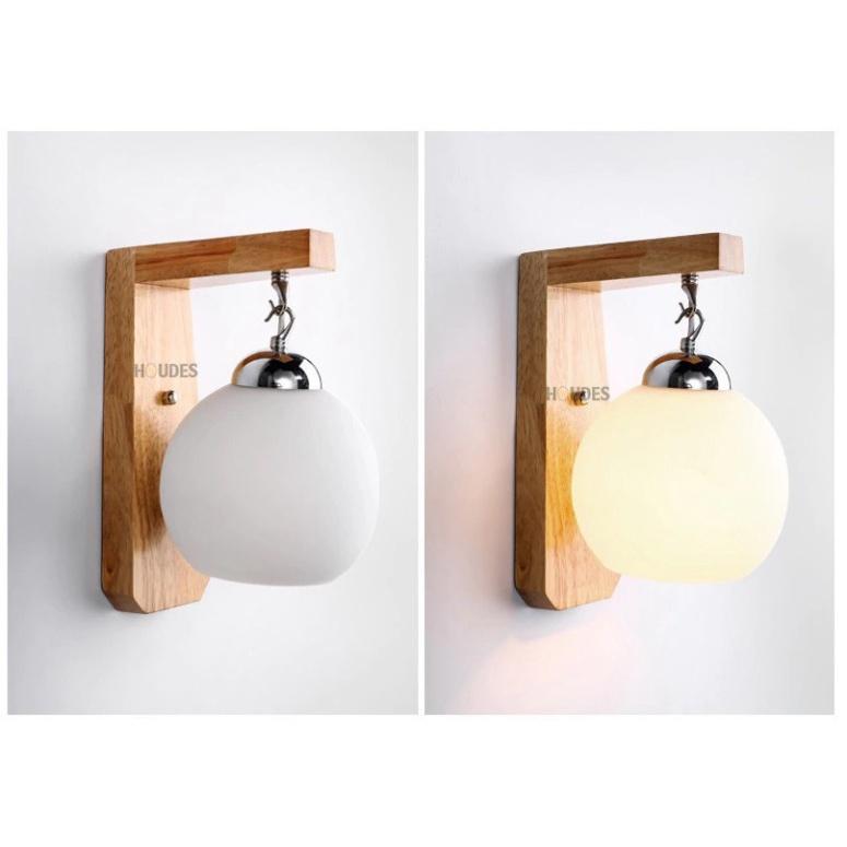Đèn treo tường khung gỗ chao trắng thả - C6602,đèn gắn tường, đèn trang trí,đèn thả