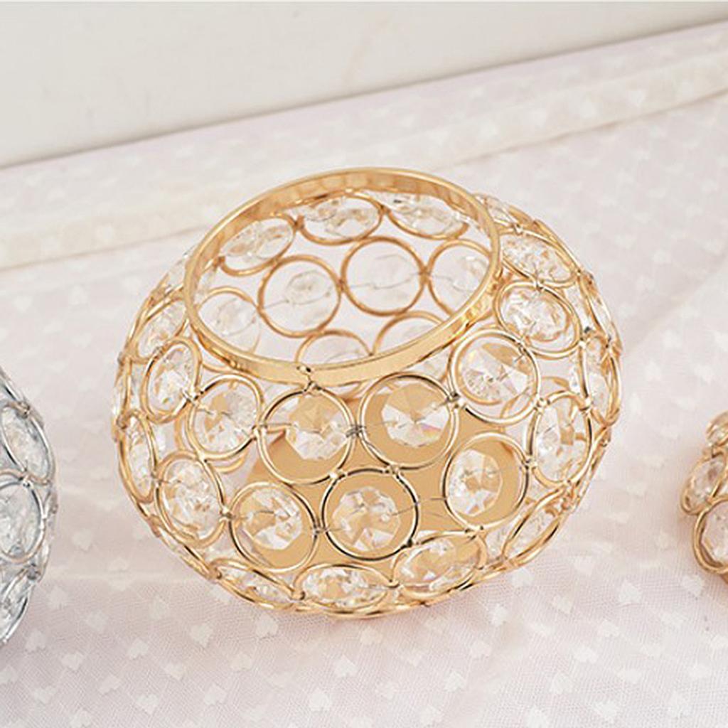 2 Pieces Crystal Crystal Tealight Candle Holder