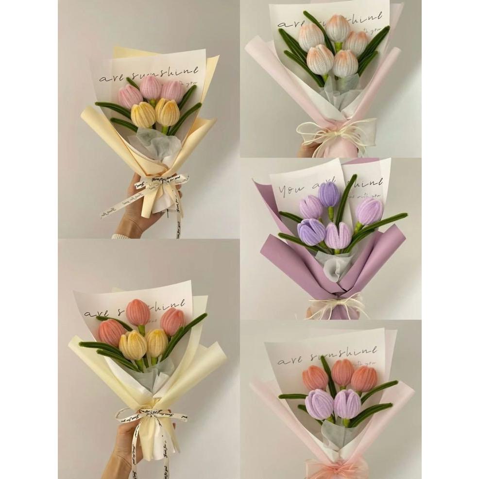 Bộ nguyên liệu làm hoa tulip kẽm nhung