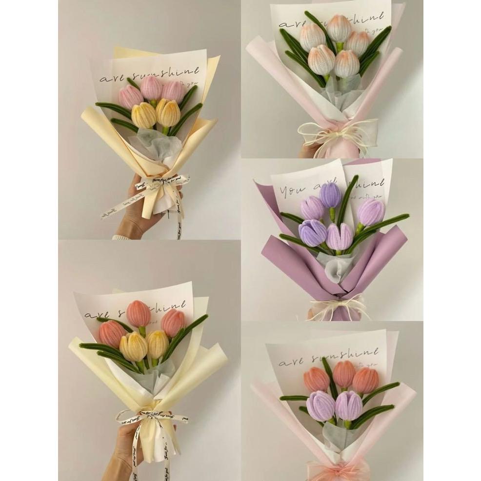 bộ nguyên liệu làm hoa tulip kẽm nhung