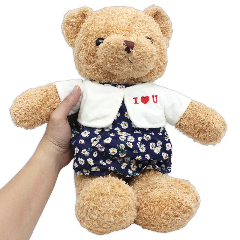 Thú Bông Gấu Teddy 50 cm - ZooZoo 50380 - Mặc Váy Hoa Cúc Xanh