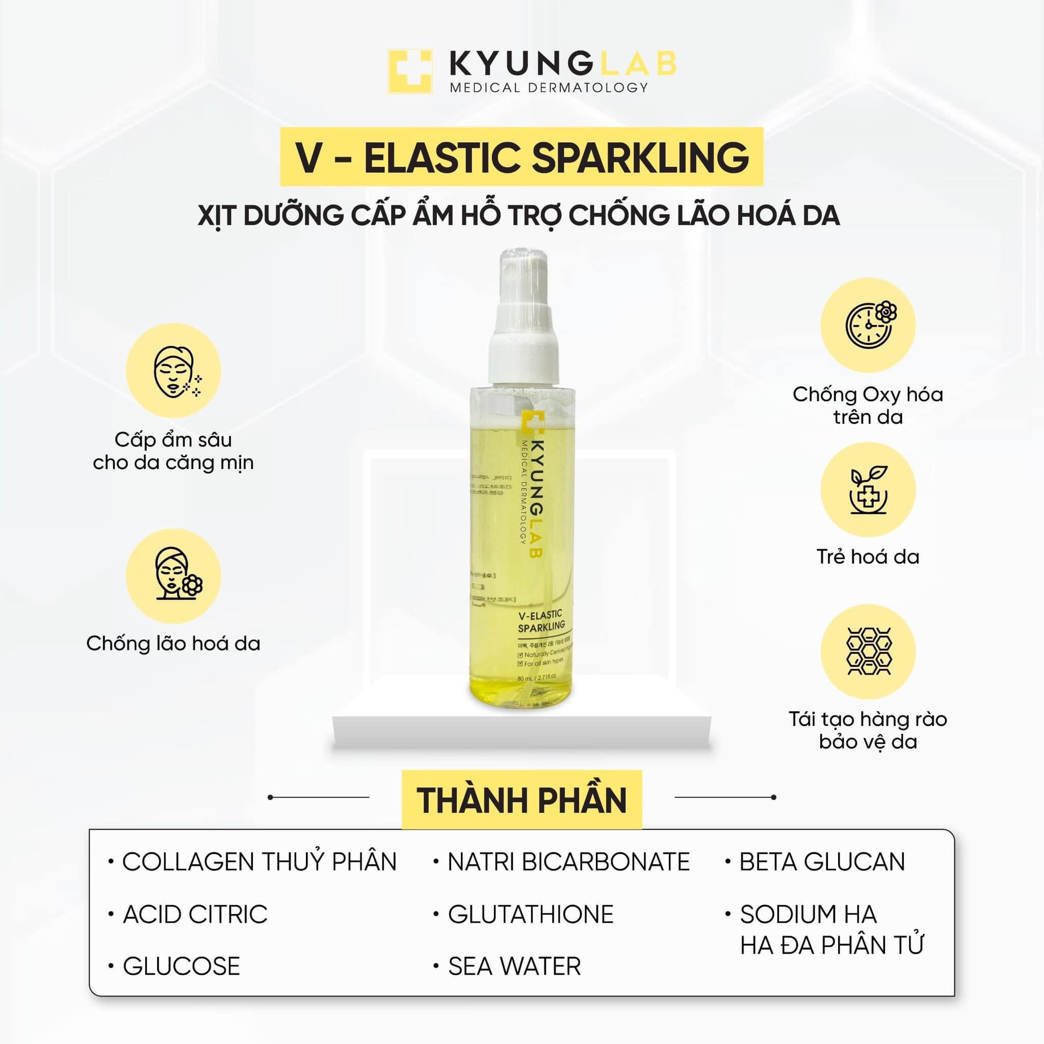 	Xịt dưỡng khóa ẩm căng bóng Kyung Lab V – ELASTIC SPARKLING - 80ml