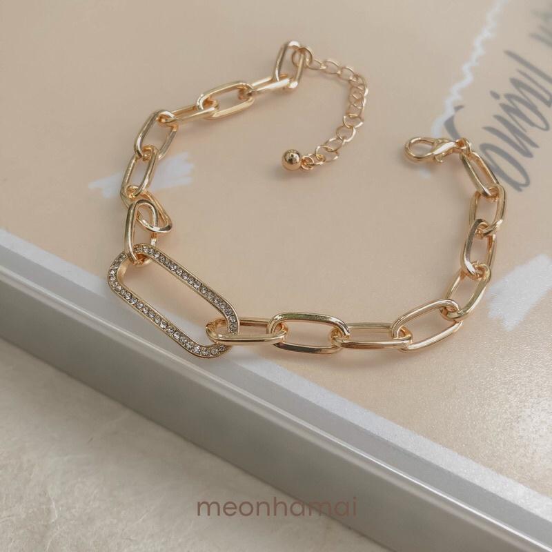 Vòng tay mắc xích đính đá MEONHAMAI